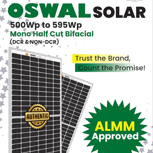 1KW On-Grid Solar System with 2 Oswal 550W Panels – Infinite Solar Solutions