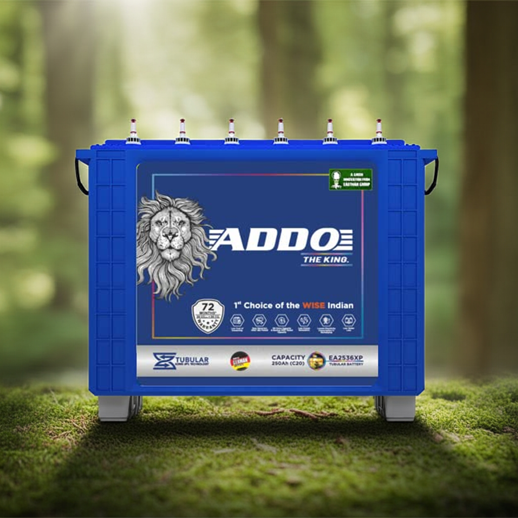 150Ah Battery | Addo | Tall Tubular Inverter Battery for Uninterrupted Power in Uttarakhand & UP | C10 | EA1572SB