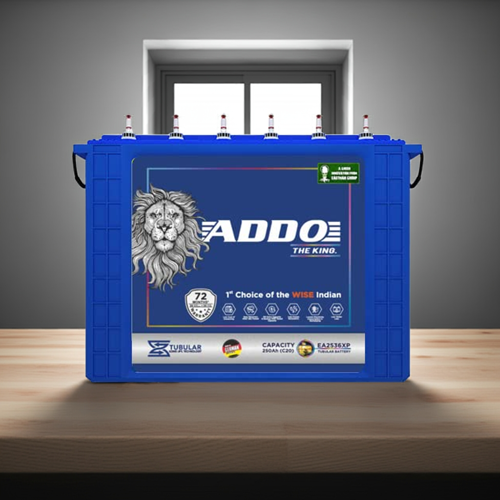 150Ah Battery | Addo | Tall Tubular Inverter Battery for Uninterrupted Power in Uttarakhand & UP | C10 | EA1572SB